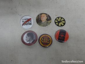 Military Antiques: Lote de 6 chapa antigua de extrema derecha: garra hispanica, falange, Jose Antonio, Somaten...